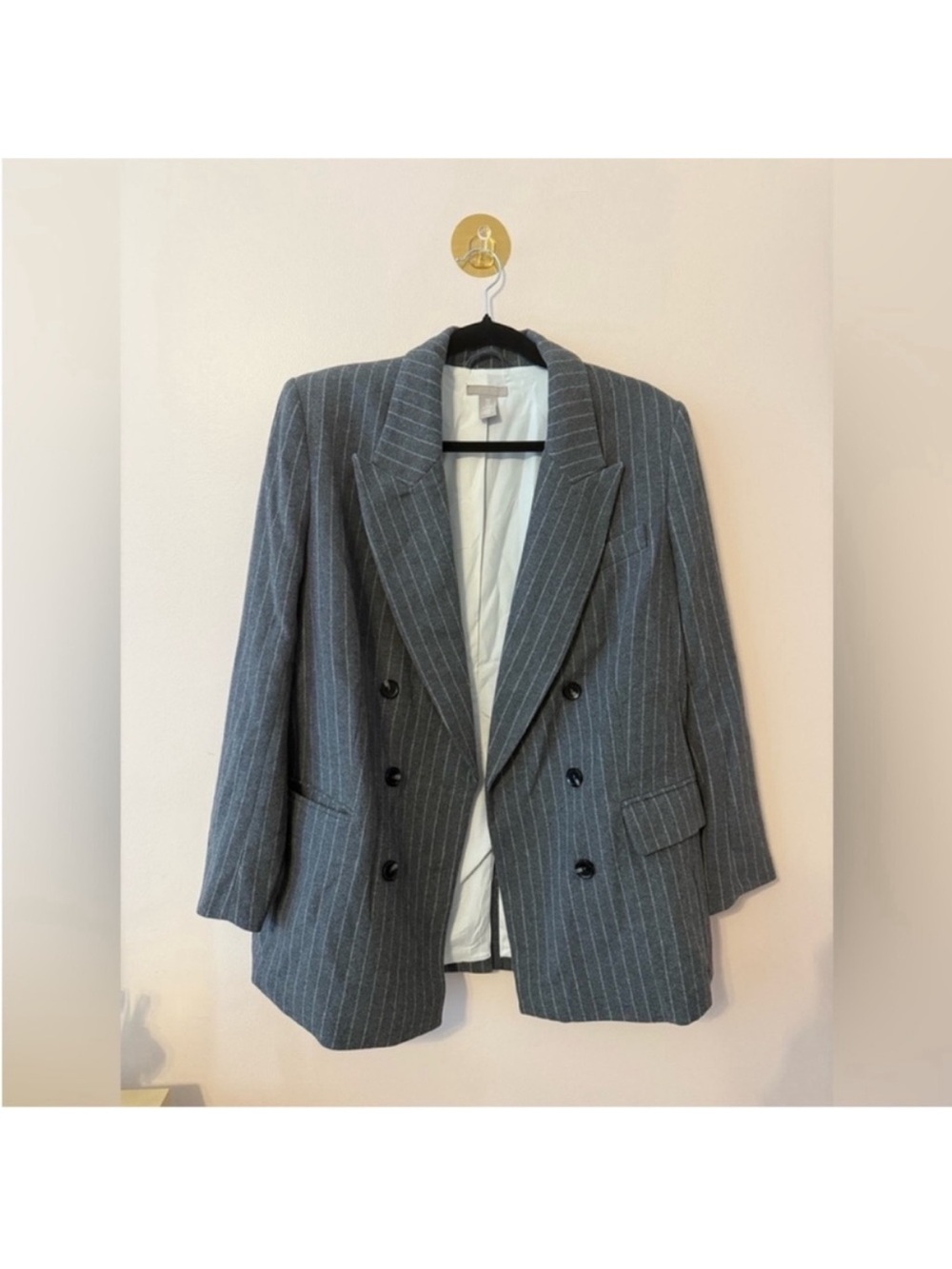 H&M Grey Pin Striped Blazer size Small
